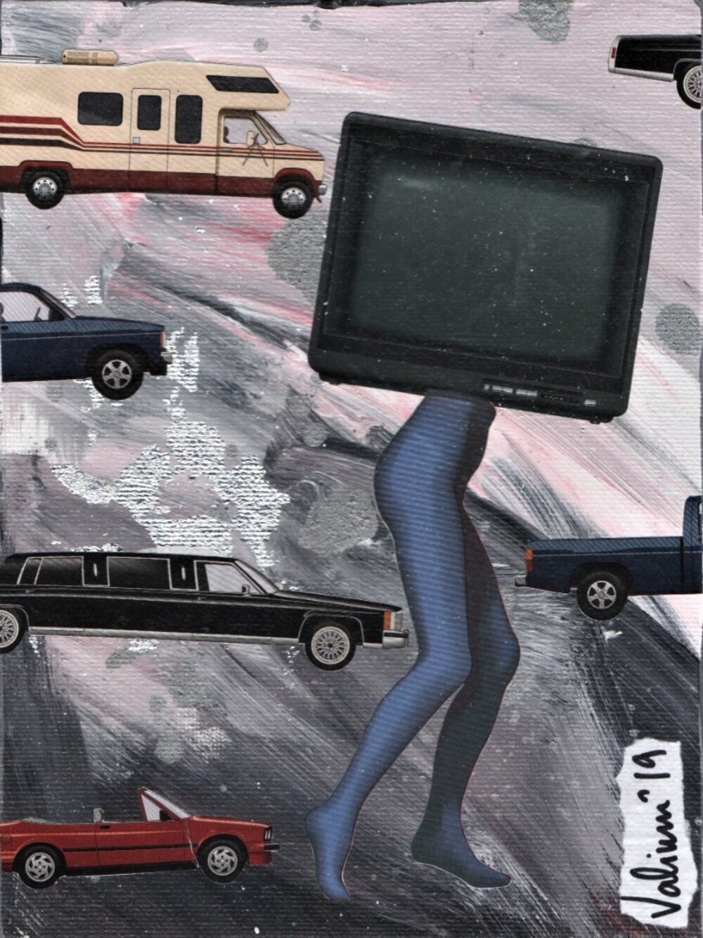 Original & unique collage on a 8 X 6 X 1/8 canvas
